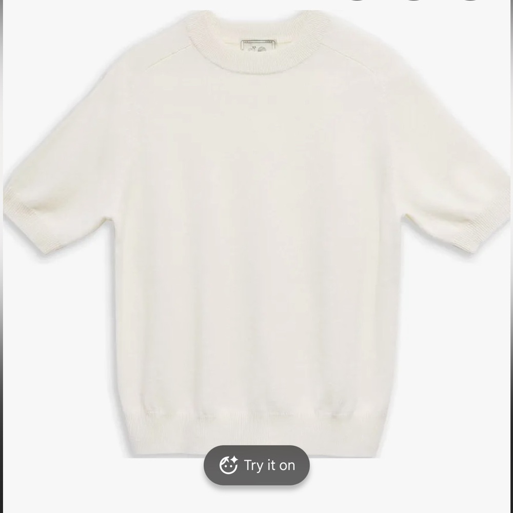 Merino Wool Cream Women's Sweater Tee